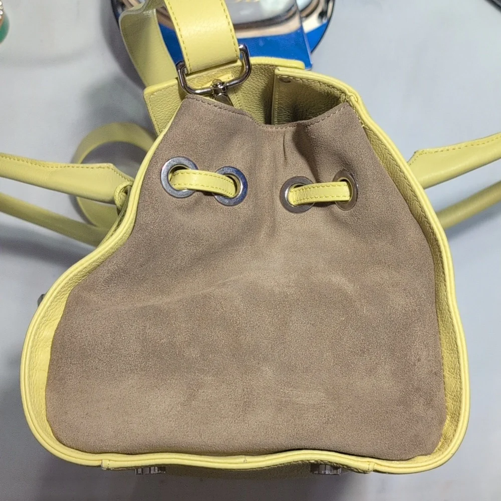 Jimmy Choo Rosalie Color Block  Yellow and Taupe 2 Way Satchel - RARE🔥🔥
